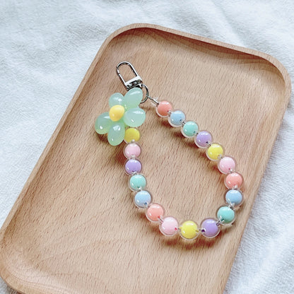 Kawaii Macaron Mobile Phone Lanyard 🌈✨ | Colorful Bead Pendant for Women’s Cute Handheld Style 💖📱