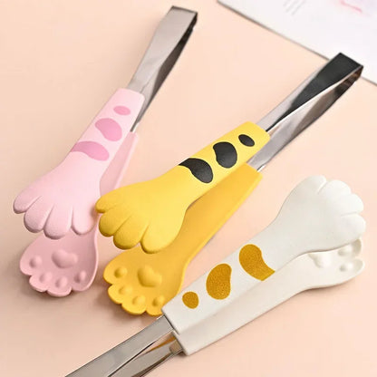 Kawaii Cat Paw Tongs 🐾✨ - Adorable Stainless Steel Kitchen Clips for BBQ, Baking & More! 🍰🍔