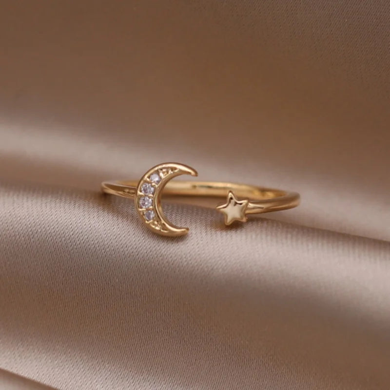 Kawaii Love Crystal Ring 💖✨ - 14K Gold Plated Heart Design for Elegant Daily Wear! 🌟💍