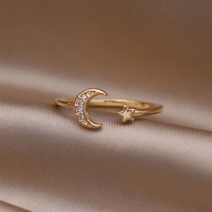 Kawaii Love Crystal Ring 💖✨ - 14K Gold Plated Heart Design for Elegant Daily Wear! 🌟💍