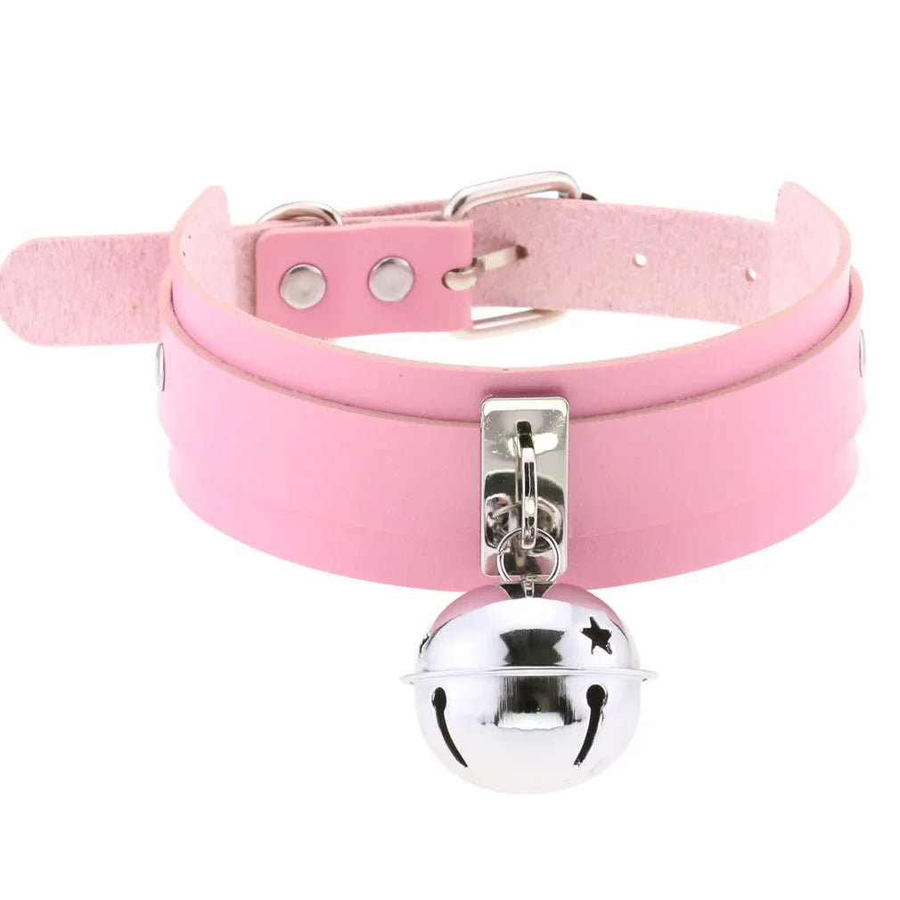 Pink Lace Leather Choker With Heart Pendant, Punk Gothic Style ✨💗