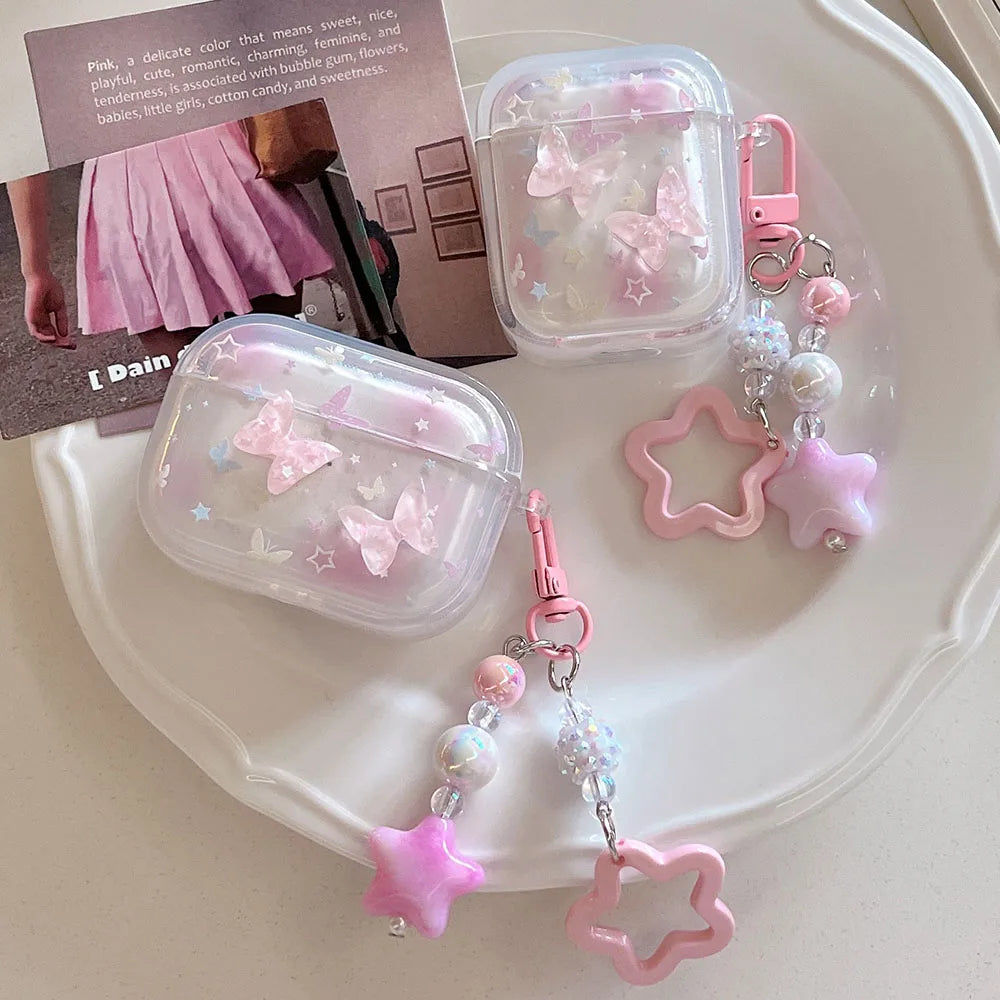 Charming 3D Butterfly AirPods Case 🦋✨ with Keychain - Cute & Soft Silicone Cover for Pro 2, 1, 2, 3! 🎧💕 - Pixie Quill
