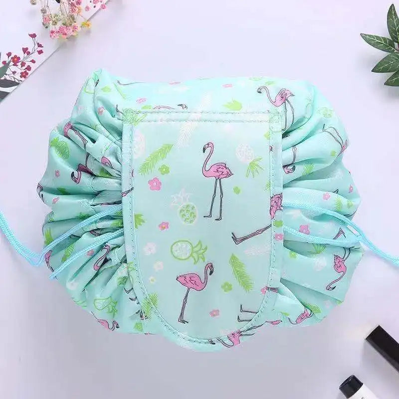 Kawaii Floral Drawstring Makeup Bag 🌸✨ | Portable Waterproof Cosmetic Pouch for Travel & Toiletries 💖👜
