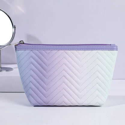 Kawaii Gradient Makeup Pouch 🌈✨ | Stylish PU Leather Cosmetic Bag for Travel & Essentials 🎀💖