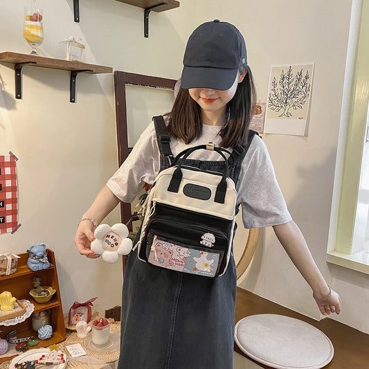 Kawaii Chic Nylon Backpack 🎒✨ | Playful School Bag for Stylish Students! 🌈💖