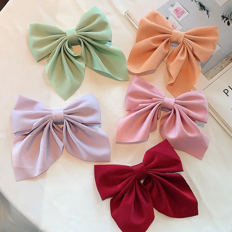 Kawaii Rainbow Bow Hair Clips 🎀✨ | Adorable Satin Barrettes for Girls & Women | Cute Butterfly Hair Accessories 🦋🌈