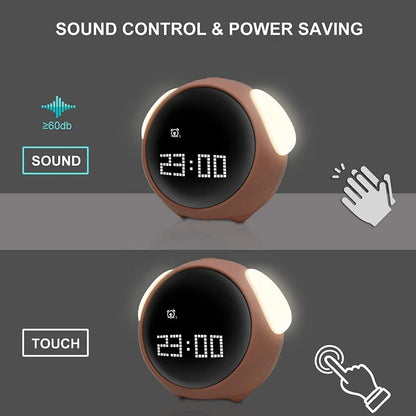 Cute Cartoon Digital Alarm Clock 🌈✨ - Adorable Touch-Sensing Emotion Clock for Kids! 🕰️💕