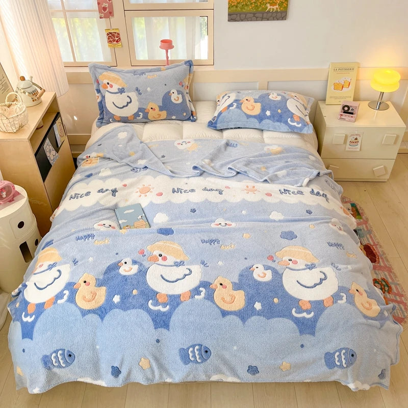 Cute Strawberry Dreams 🍓✨ Cozy Flannel Blanket for Kids - Perfect for Cuddles & Adventures! 🌟🛋️ - Pixie Quill