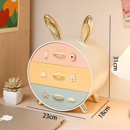 Kawaii Bunny Jewelry Organizer 🐰✨ - Cute Desktop Storage for Hair Accessories, Necklaces, Earrings & More! 💖🌟