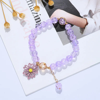 Kawaii Shell Flower Crystal Charm Bracelet 🌸✨