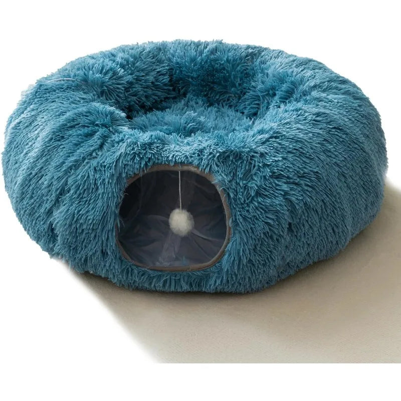 Cuddly Cat Adventure Tunnel 🐾✨ - Plush Cozy Bed & Play Zone for Indoor Felines! 🐱💕