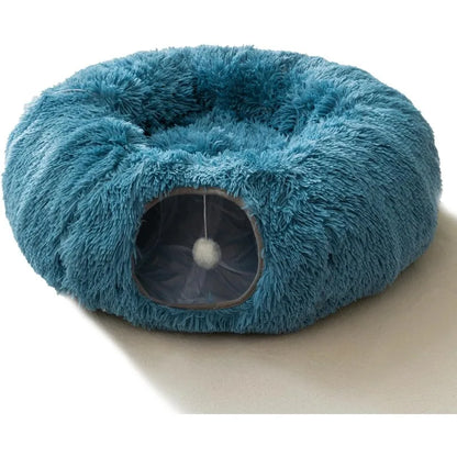 Cuddly Cat Adventure Tunnel 🐾✨ - Plush Cozy Bed & Play Zone for Indoor Felines! 🐱💕