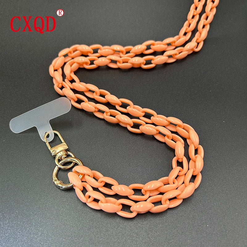 Cute 120cm Anti Lost Phone Lanyard Rope Colorful Acrylic Chain Gift Outdoor 🎀📱
