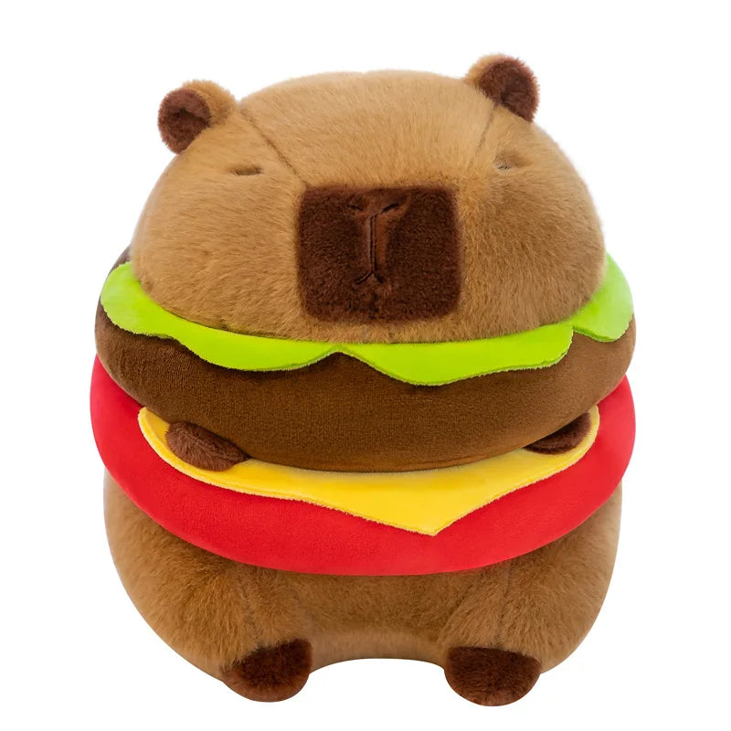 🌟🍔 Super Cuddly Hamburger Capybara Plush - Perfect Snuggle Buddy for Kids' Joyful Moments! 🎈🐾 - Pixie Quill