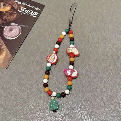 Whimsical Christmas Phone Chain Charm 🎄 Cute Wrist Strap Lanyard For IPhone