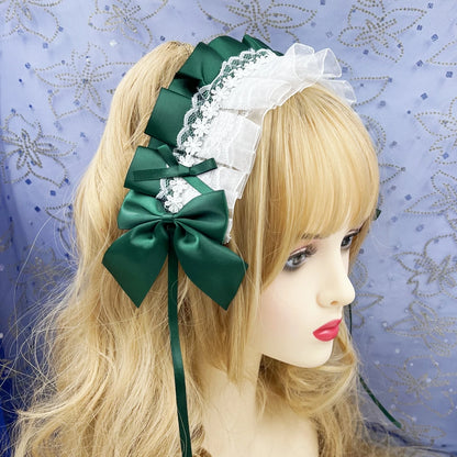 Cute Anime Maid Hair Hoop Headband Lolita Lace Flower Accessory Handmade 🎀🌸