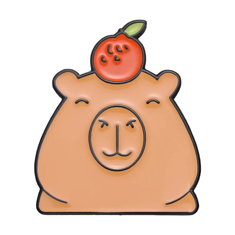 Cute Capybara Balloon Enamel Pins 🎈✨ Kawaii Animal Brooches for Kids & Friends - Trendy Jewelry Gift!