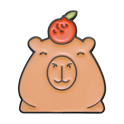 Cute Capybara Balloon Enamel Pins 🎈✨ Kawaii Animal Brooches for Kids & Friends - Trendy Jewelry Gift!