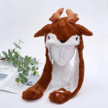 Kawaii Capybara Plush 3-in-1 Hat, Scarf & Gloves 🦙✨ Super Soft & Cozy Christmas Gift for Kids! 🎄💖