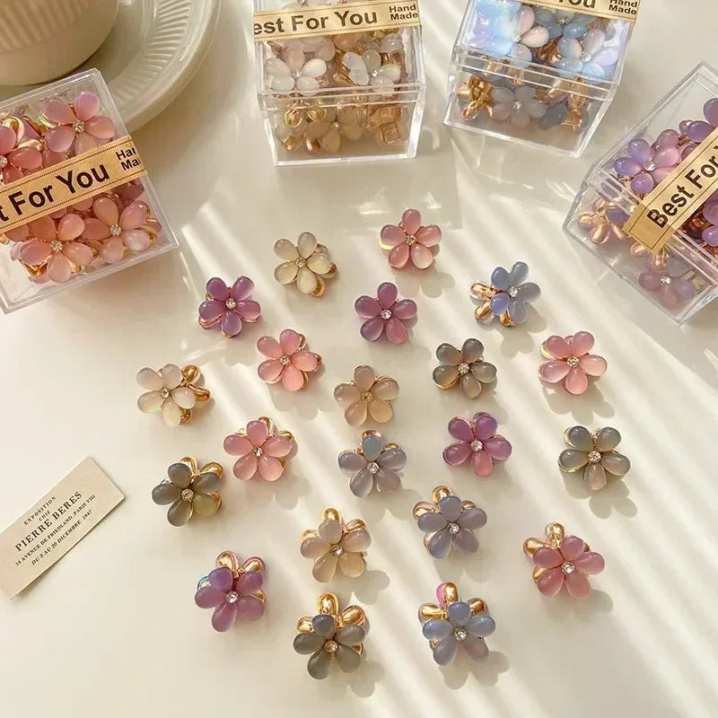 Kawaii Mini Flower Hair Clips 🌸✨ | Cute Colorful Opal Barrettes for Women & Girls | Adorable Everyday Accessories 🦄💕