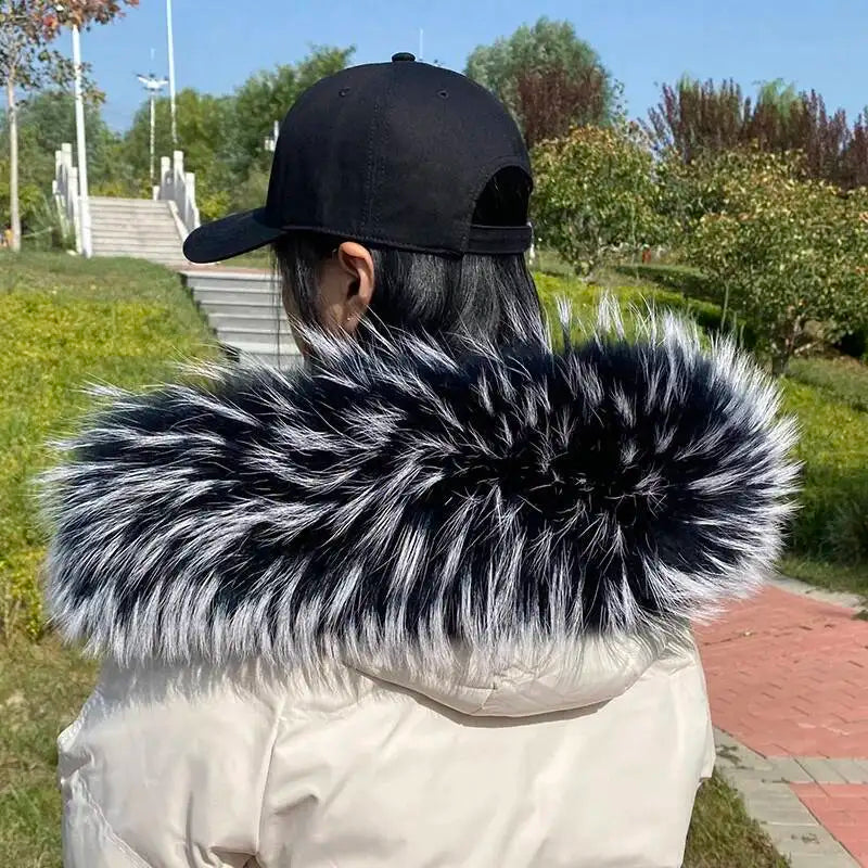 Lux Raccoon Fur Collar Scarf For Women 🧣 Warm Winter Essential