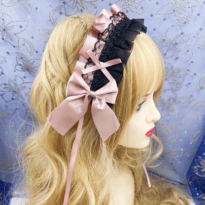 Cute Anime Maid Hair Hoop Headband Lolita Lace Flower Accessory Handmade 🎀🌸