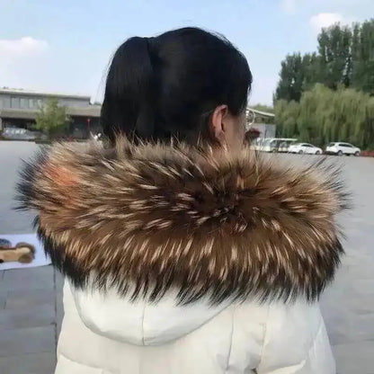 Lux Raccoon Fur Collar Scarf For Women 🧣 Warm Winter Essential