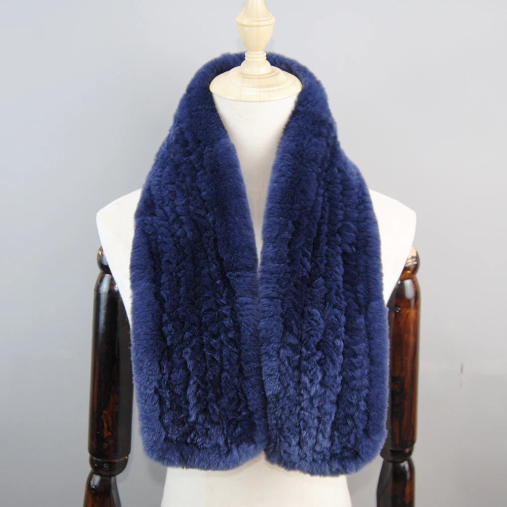 Lux Rex Rabbit Fur Scarf For Women Real Fur Warmth 🧣 Cozy Elegance ❄️