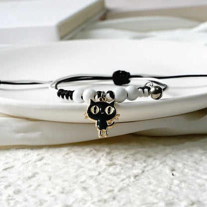 Sweet Cute Animal Cat Dog Paw Flower Bells Pendant Bracelets For Women Girls Simple Cartoon Rabbit Bracelet Friendship Jewelry