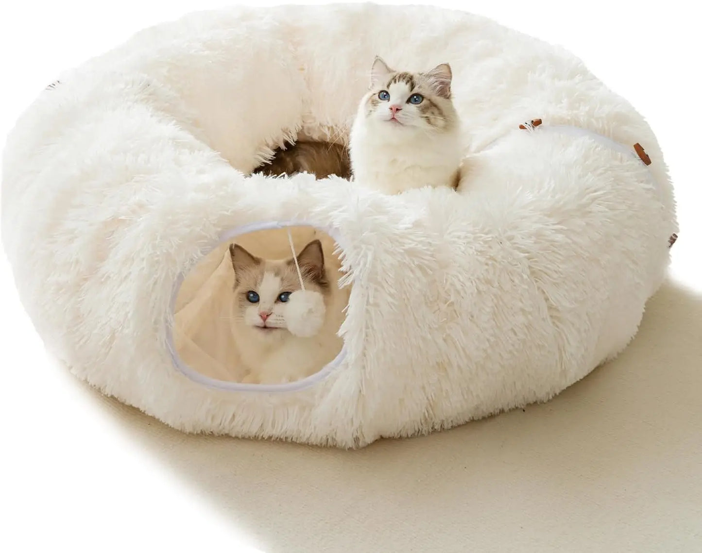Cuddly Cat Adventure Tunnel 🐾✨ - Plush Cozy Bed & Play Zone for Indoor Felines! 🐱💕