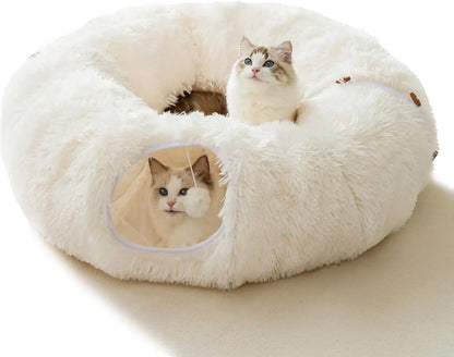 Cuddly Cat Adventure Tunnel 🐾✨ - Plush Cozy Bed & Play Zone for Indoor Felines! 🐱💕