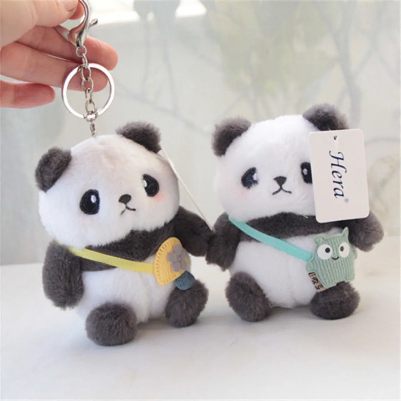 Kawaii Panda Plush Keychain 🐼✨ | Cute Taiyaki Doll Bag Pendant | Adorable Couples Keyring 🥳❤️