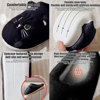 Fluffy Cat Slippers For Women And Men Warm Indoor Plush Slides 🐾😺❄️