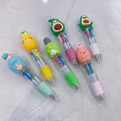 Kawaii Mini 4-Color Ballpoint Pens 🎨✨ | Cute Stationery Set for Kids & Girls | Adorable Office & School Supplies 🖊️💖