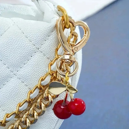 Cherry Blossom Heart Bag Charm With Lobster Clasp Cute Gift For Women 💖🌸