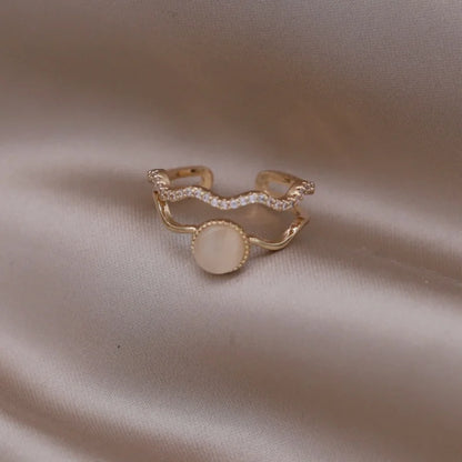 Kawaii Love Crystal Ring 💖✨ - 14K Gold Plated Heart Design for Elegant Daily Wear! 🌟💍