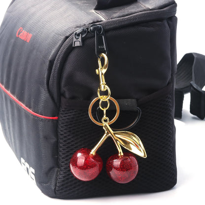 Cute Cherry Charm Keychain 🍒✨ - Kawaii Summer Fruit Pendant for Trendy Bag Accessories 🎒💖