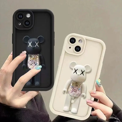 Adorable Kawaii 3D Bear TPU Phone Case for iPhone 15/14/13/12/11 Pro Max – Shockproof Matte Cover with Cute Animal Design 🐻📱✨