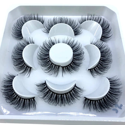 New 5 Pairs 8-25mm Natural 3D False Eyelashes Kit Mink Lashes Full Strip Look Whimsical Cute Glam 🌸✨