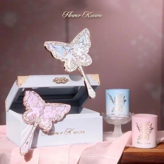 Kawaii Butterfly Makeup Mirror 🦋✨ | Flower Knows 8th Anniversary Handheld Vanity Delight 💖