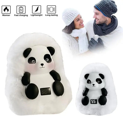 Cute Panda Pocket Hand Warmers USB Rechargeable Plush Hand Warmth Bag With Temperature Adjustable For Friends Family