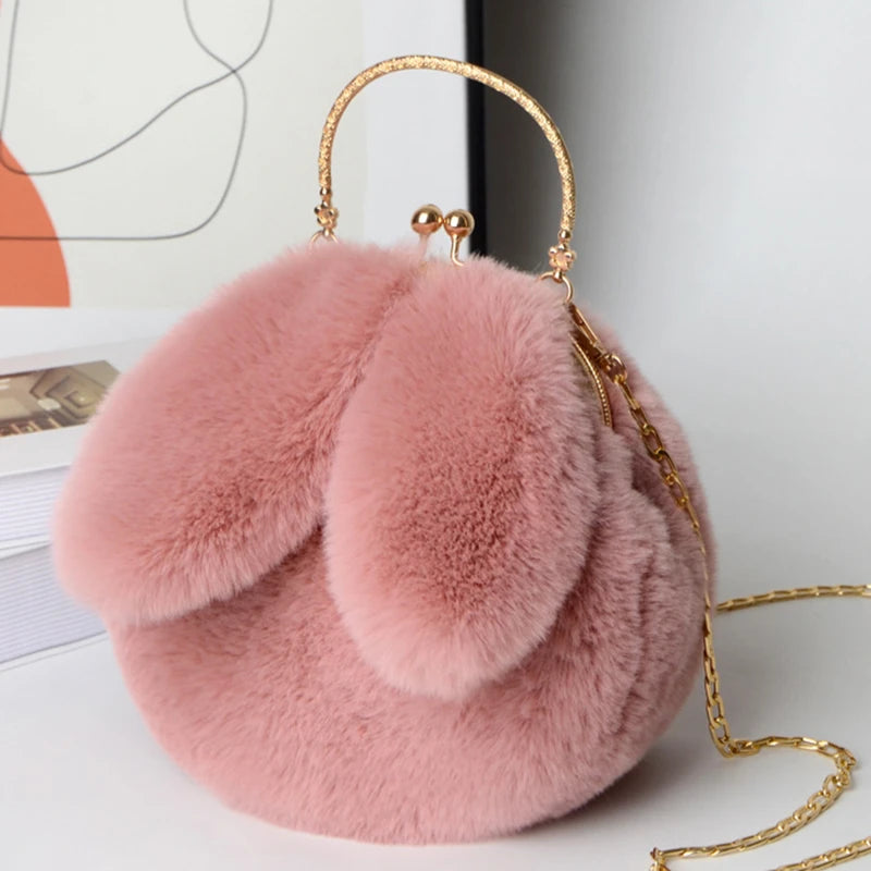 Adorable Kawaii Plush Rabbit Ear Crossbody Bag 🐰💕 - Perfect Cute Purse for Women & Girls! 👜✨