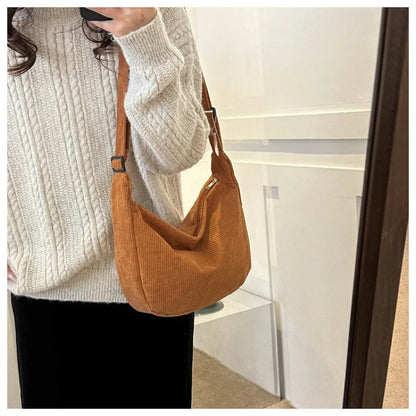 Charming Corduroy Cutie 🎀✨ - Adorable Shoulder Bag for Trendy Girls! 👜💖 - Pixie Quill