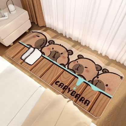 Kawaii Capybara Cashmere Carpet 🐾✨ | Adorable Anime Floor Mat for Cozy Spaces!