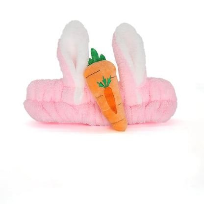 Women Wash Face Makeup Soft Coral Fleece Elastic Headband Head Wrap Cute Rabbit Bow Animal Ears Hairband Girl Hair Accessories