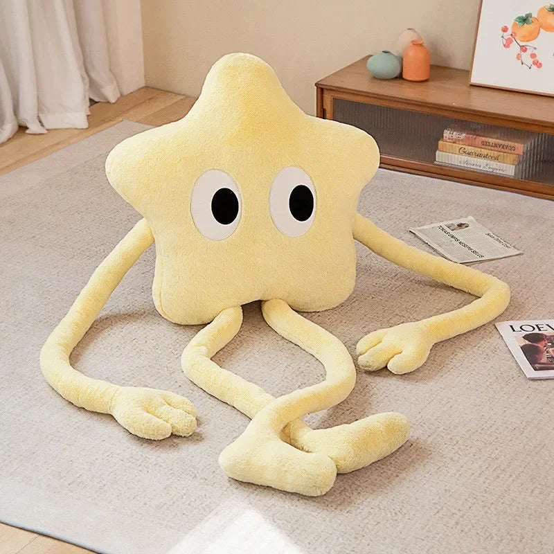 Kawaii 160cm Long-Legged Star Plush Pillow 🌸✨ Cute Pink Flower Cushion for Cozy Cuddles & Perfect Gifts 🎁❤️