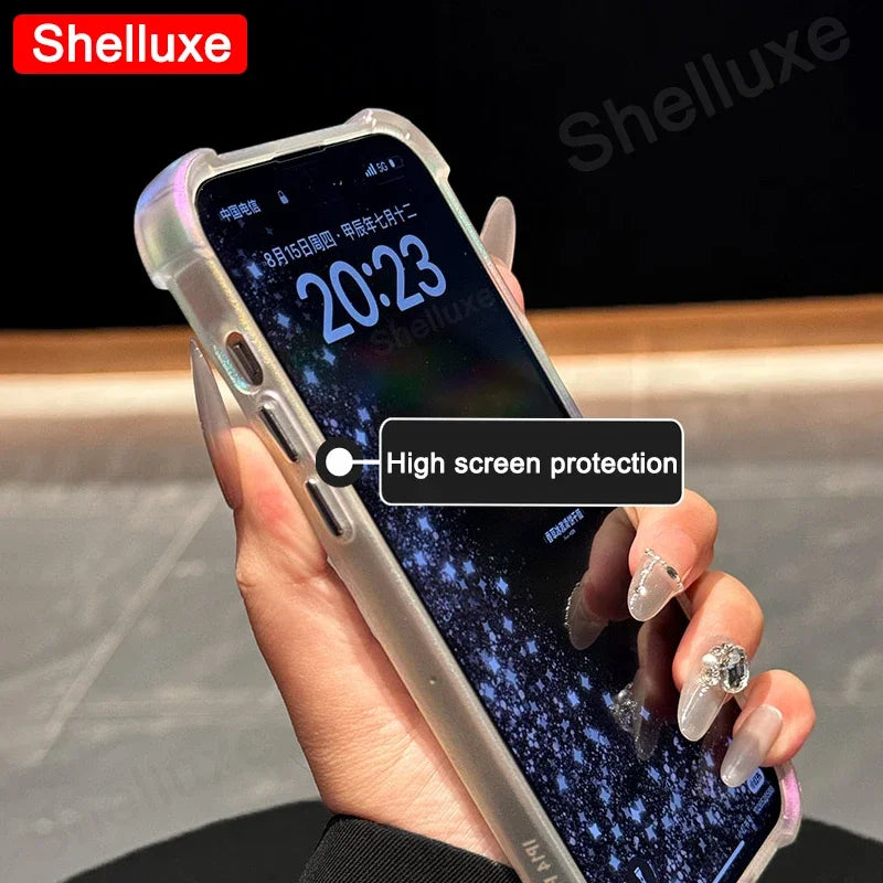 ✨Rainbow Dream Matte Case 🌈 for iPhone 16/15/14/13/12/11 Pro Max - Shockproof & Stylish! 📱💖