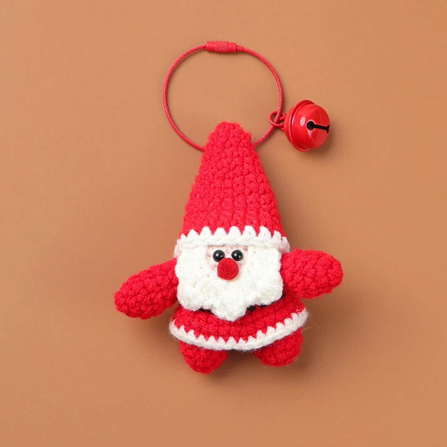 Whimsical Crochet Santa Keychain Plush Ornament Handmade Xmas Decor 🎄🧶