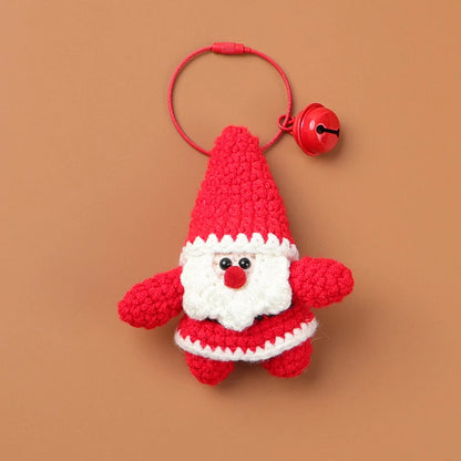 Whimsical Crochet Santa Keychain Plush Ornament Handmade Xmas Decor 🎄🧶