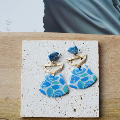 Trendy Fashion Rose Floral Dangle Pendant Enamel With Metal Parts Handmade Polymer Clay Earrings Sets Women's Accessories Gifts
